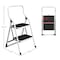 Stalwart 2-Step Stool - Folding Ladder with Handrails & Tool Bag - 330lb Capacity by White 325201TRE - alternate 2